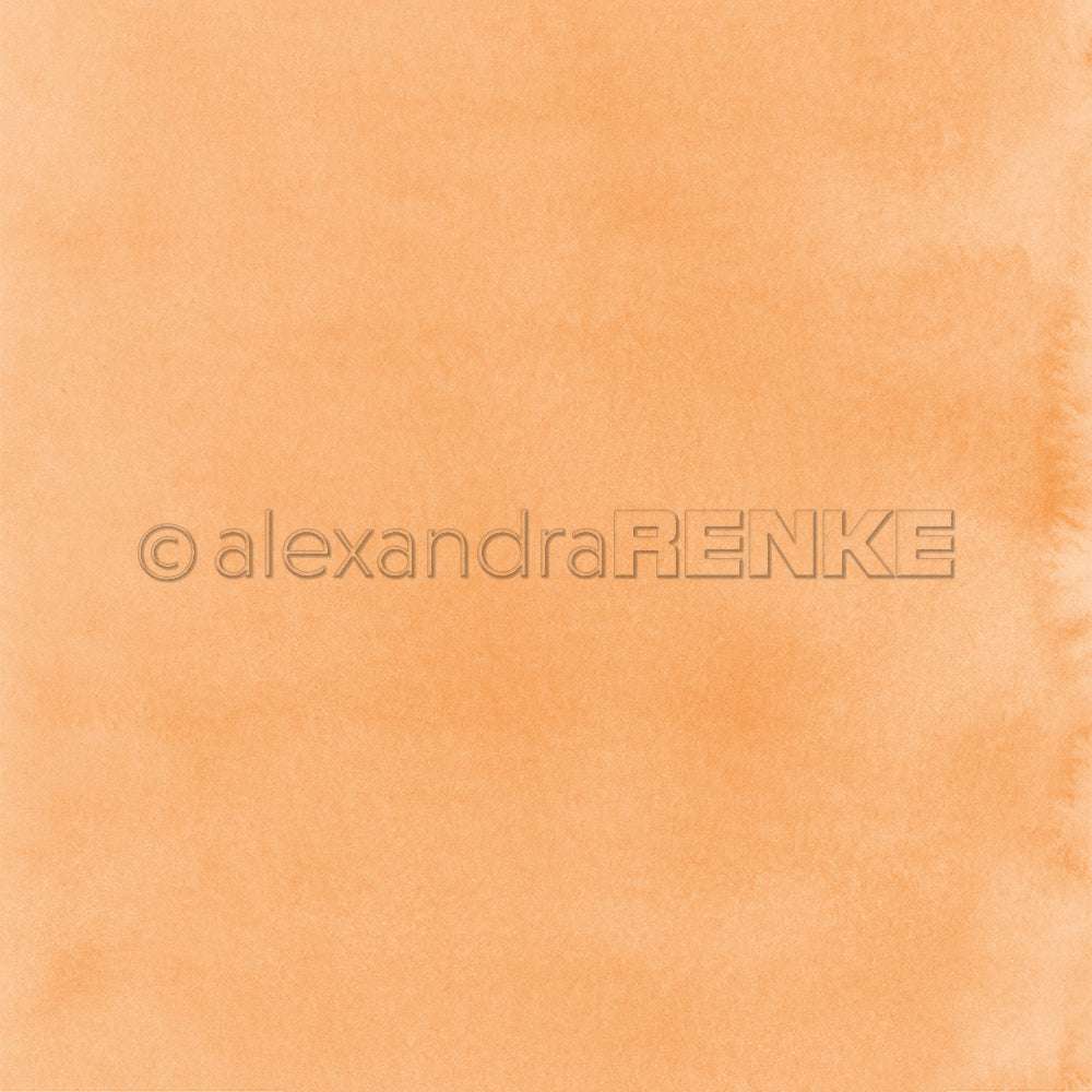 Leicht orangefarbener Aquarellton mit subtilem Farbverlauf und weicher Textur von Alexandra Renke, ideal für Grußkarten oder Papierprojekte, mit zentralem Wasserzeichen.