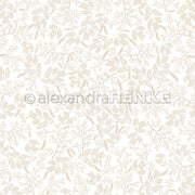 Beigefarbene botanische Zweige und Blätter auf weißem Hintergrund - Alexandra Renke's Designpapier Tannenzweig-Vielfalt Cremebeige verleiht Ihren kreativen Projekten eine natürliche Eleganz, perfekt für Papierprojekte.