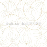 Einfaches Strichmuster von Löwenzahnsamen in Hellbraun auf Weiß - perfekt für Designpapier und Papierprojekte wie Grußkarten von Alexandra Renke.