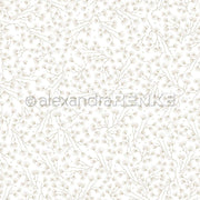 Zarte, hellbraune botanische Zweige mit dünnen Blättern auf weißem Untergrund - Alexandra Renke Kiefernzweig Dunkelbeige Designpapier ist perfekt für elegante Papierprojekte.