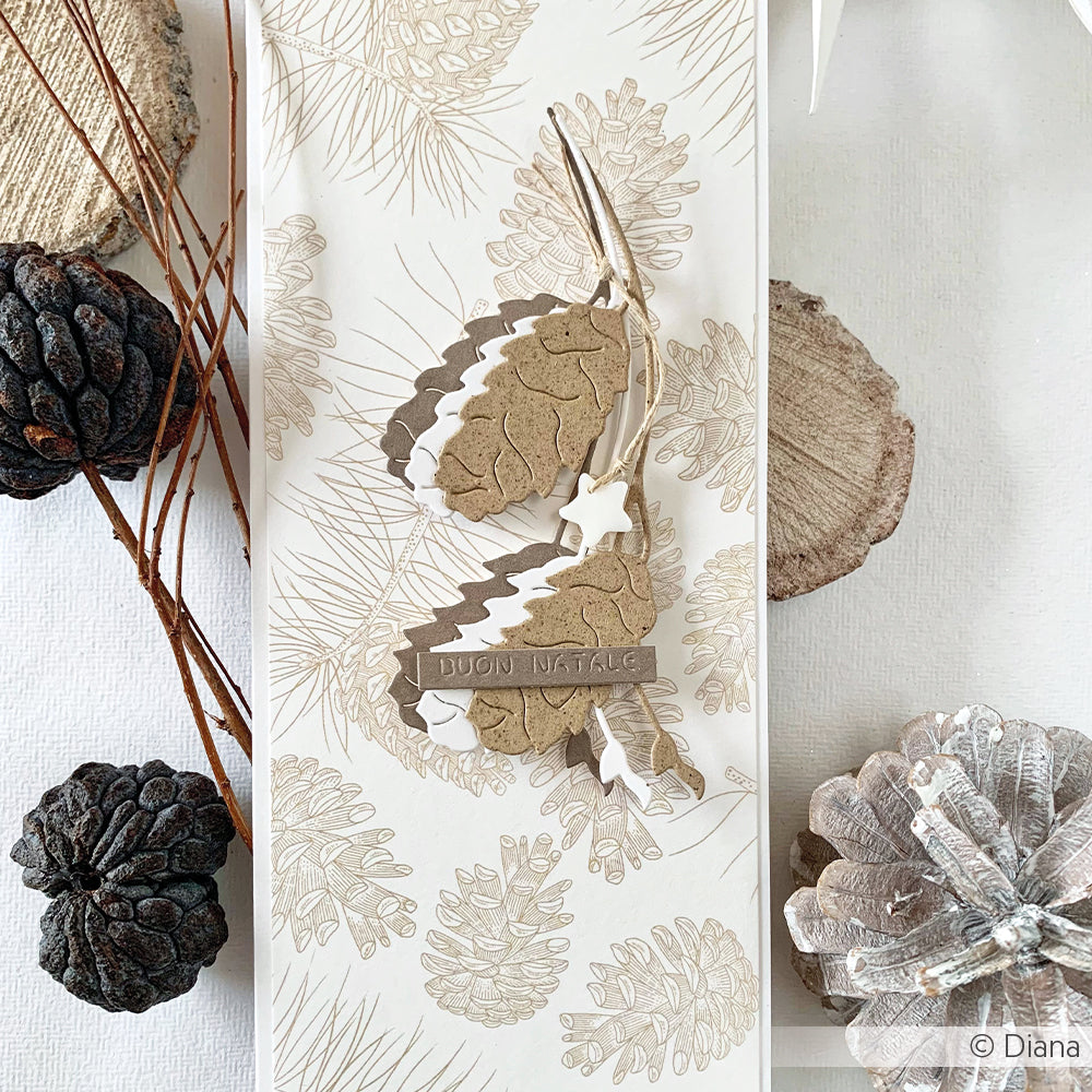 Design paper 'Pine cone variety dark beige'