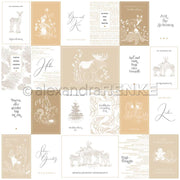 Eine Collage von Weihnachtskarten, die mit Alexandra Renke Designpapier erstellt wurde, mit Rehen, Bäumen und festlichen Grüßen in Beige und Weiß - ideal für Papierprojekte oder zum Teilen mit Ihren Waldtier-Freunden.