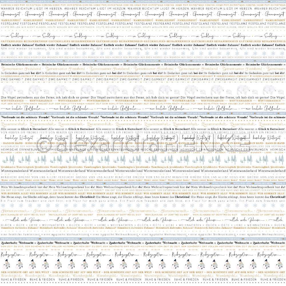 Reihen von handgeschriebenen deutschen Sätzen in Grau und Braun wiederholen sich auf weißem Hintergrund - perfektes Alexandra Renke Designpapier für Buchbinderei oder kreative Papierprojekte.