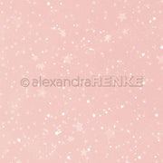 Hellrosa Designpapier von Alexandra Renke mit weißen Sternen und Glitzereffekten für einen verträumten Aquarell-Nachthimmel - perfekt für skurrile Papierprojekte.