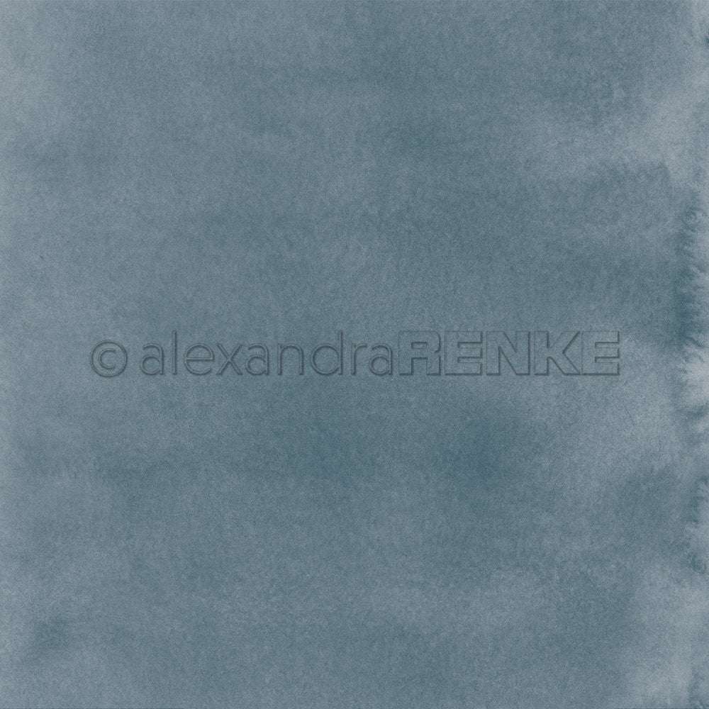 Blauer Aquarell-Strukturhintergrund mit weichen, wolkigen Rändern - ideal als elegantes Designpapier von Alexandra Renke für Papierprojekte oder Ihre nächste Buchbinderei-Kreation.