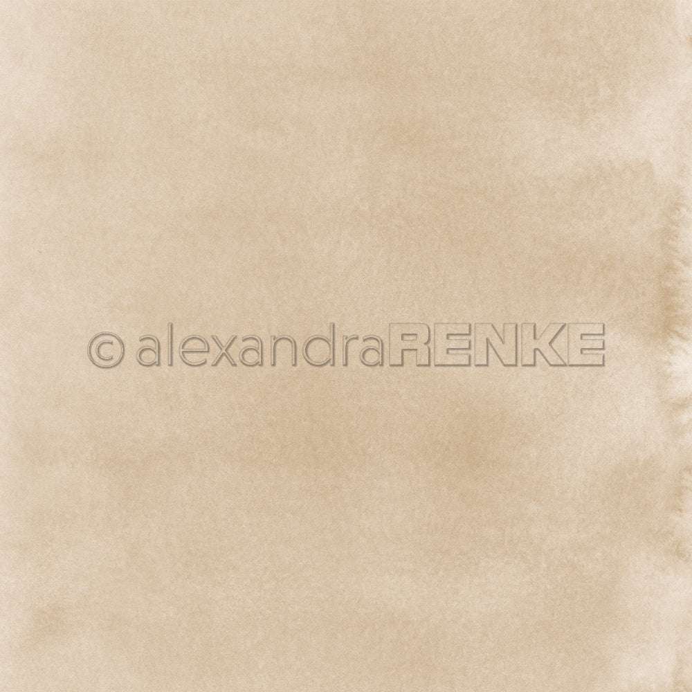 Hellbrauner Aquarell-Strukturhintergrund von Alexandra Renke mit weichen, ungleichmäßigen Schattierungen und dezenten Kanten - perfekt für Papierprojekte oder als einzigartiges Designpapier in Buchbinderei-Kreationen.