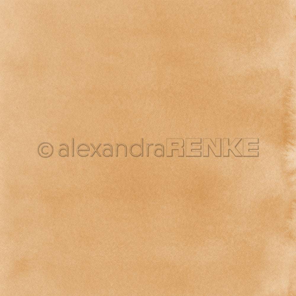 Hellbraunes, aquarelliertes Designpapier von Alexandra Renke mit dezentem Farbverlaufseffekt - ideal für Buchbinderei und Papierprojekte.