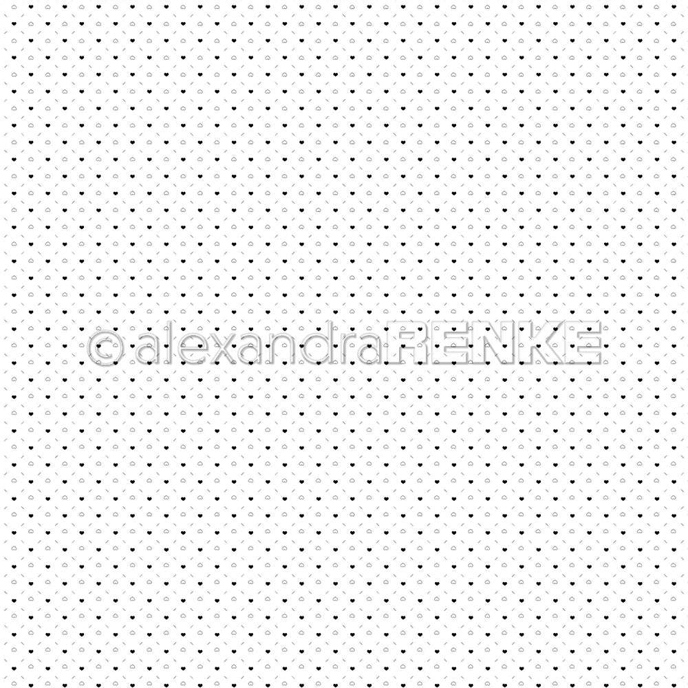 Weißer Hintergrund mit einem sich wiederholenden Muster aus kleinen schwarzen Punkten in diagonalen Reihen - ein perfektes Alexandra Renke Designpapier für Papierprojekte oder kreative Buchbinderei.