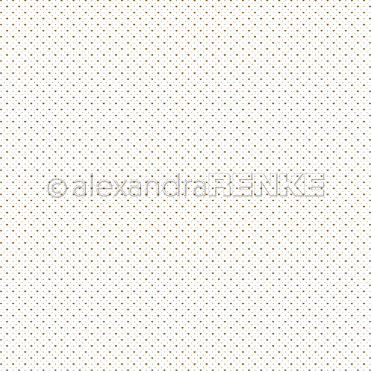 Design paper 'Heart dot grid gold'