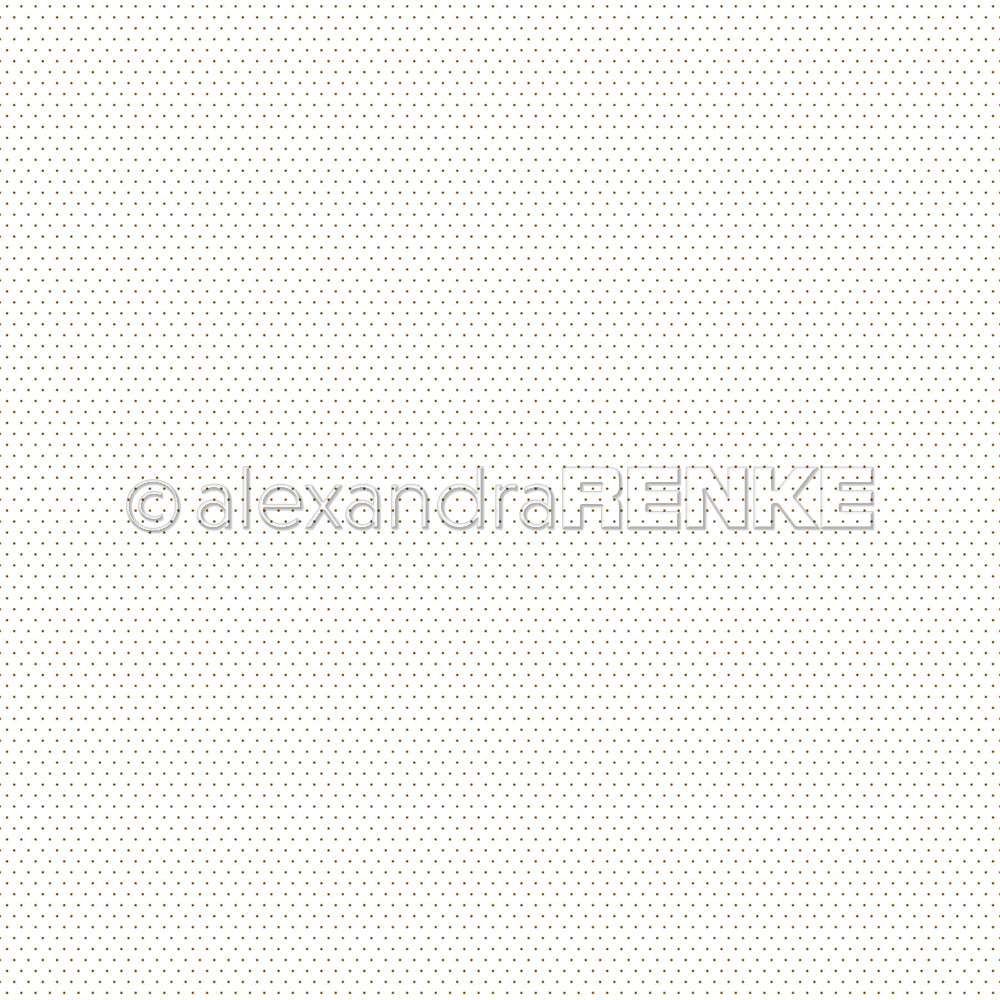 Kleine, gleichmäßig verteilte goldene Punkte auf weißem Designpapier von Alexandra Renke, mit einem © alexandra RENKE Wasserzeichen - perfekt für elegante Papierprojekte.