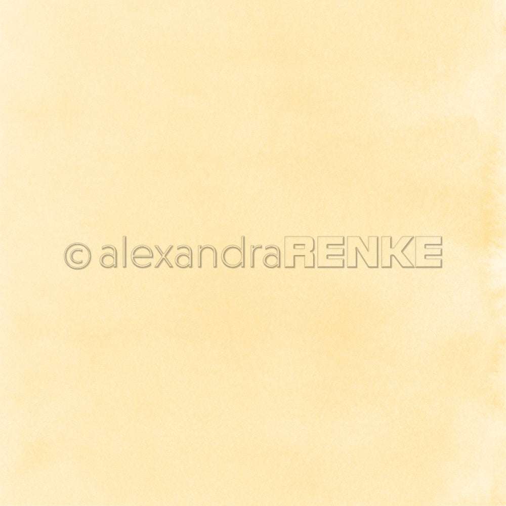 Hellgelbes, strukturiertes Aquarell-Designpapier von Alexandra Renke mit dezentem Farbverlauf - ideal für Buchbinderei oder kreative Papierprojekte.