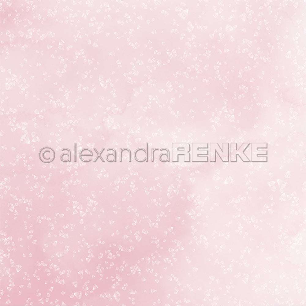 Hellrosa Hintergrund mit einem dezenten Muster aus kleinen weißen geometrischen Formen von Alexandra Renke, perfekt für Designpapier oder Grußkarten.