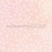 Hellrosa Designpapier von Alexandra Renke, mit zarten weißen Blumen- und Schmetterlingsmotiven. Das zarte Muster eignet sich perfekt für Grußkarten oder Buchbinderei-Projekte und verleiht ihnen eine elegante, subtile Note.