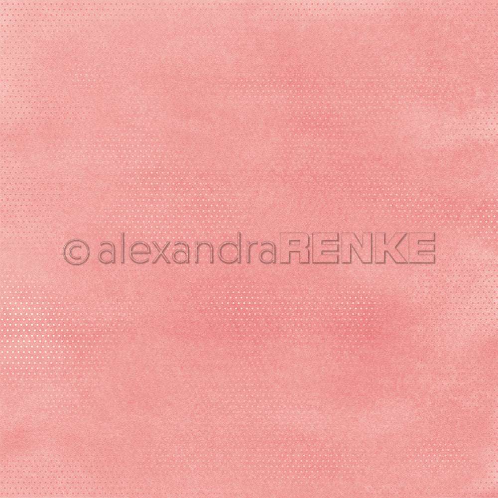 Zartrosa strukturierter Hintergrund mit dezenten Punktmustern, ideal für Bastel- oder Designpapierprojekte. Mit Wasserzeichen und der Aufschrift "Alexandra Renke.