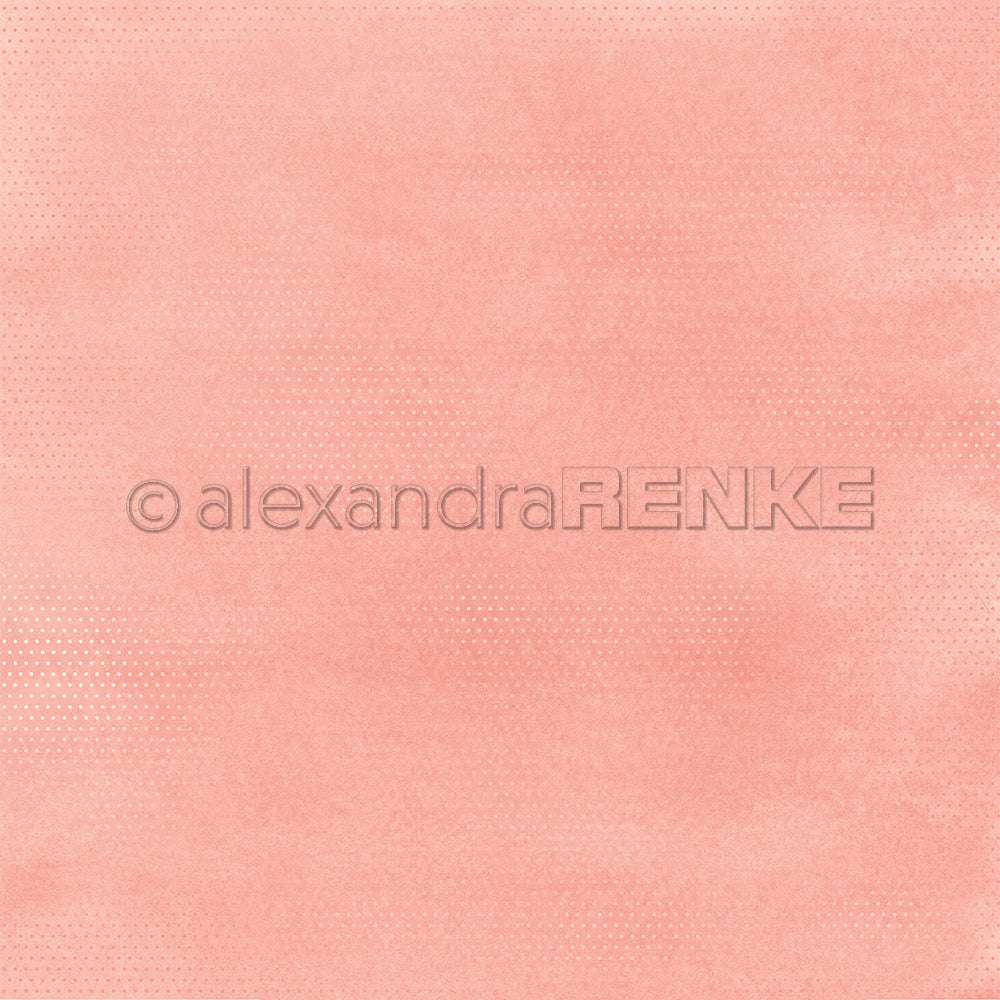 Weiches, strukturiertes rosa Designpapier von Alexandra Renke mit einem schwachen Punktmuster - ideal für Grußkarten oder Buchbinderei. Mit einem Wasserzeichen von Alexandra Renke in der Mitte.