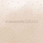 Beigefarbener Hintergrund mit kleinen weißen Punkten und einem dezenten Wasserzeichen von Alexandra Renke - ideal für Papierprojekte oder zum Basteln einzigartiger Grußkarten im eigenen Designpapier-Stil.