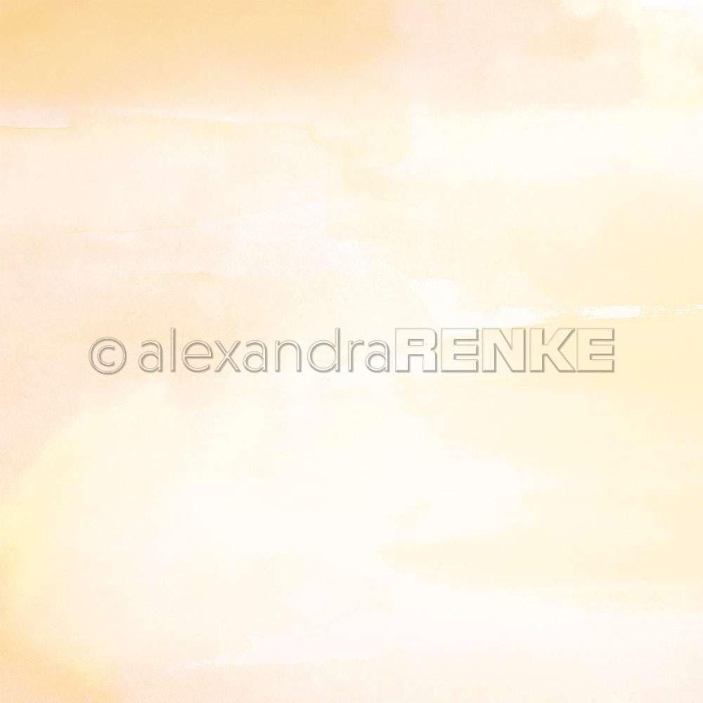 Zart pastellgelber Aquarellhintergrund mit sanftem Farbverlauf und dezenter Struktur - perfekt als Alexandra Renke Designpapier für Grußkarten oder andere Papercraft-Projekte.