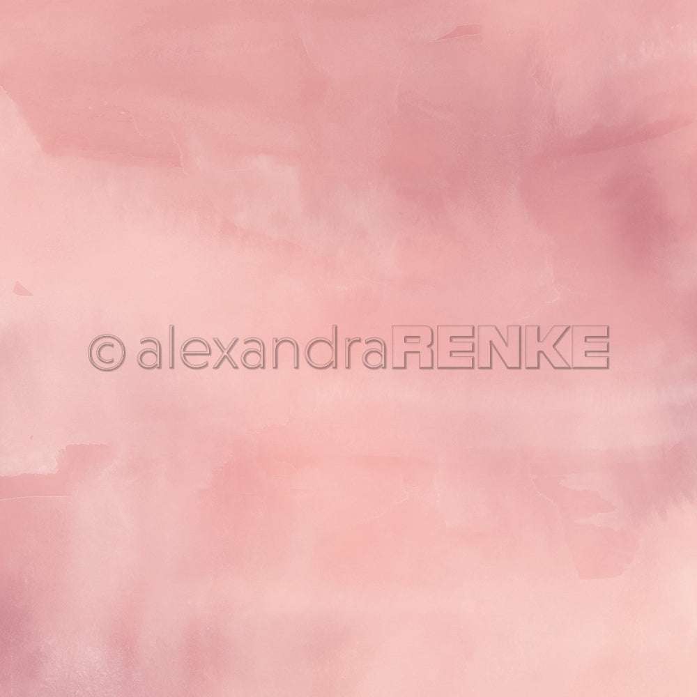 Zartrosa aquarellierter Hintergrund mit weichen, verlaufenden Schattierungen und dezenter Struktur - ideal für Papierprojekte oder als einzigartiges Designpapier in der Alexandra Renke Freestyle Sturmröte Kollektion.