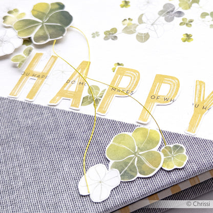 Designpapier 'Happy Typo Streifen'