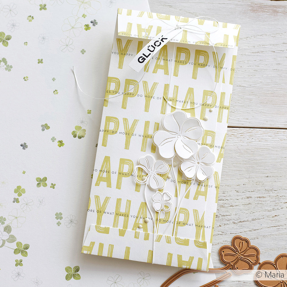 Designpapier 'Happy Typo Streifen'