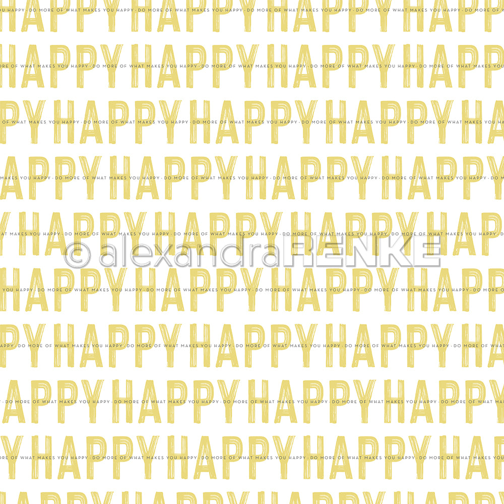 Designpapier 'Happy Typo Streifen'