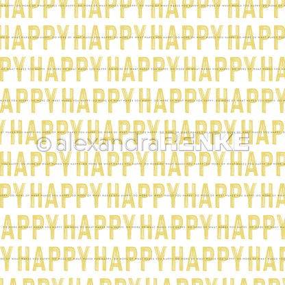 Designpapier 'Happy Typo Streifen'