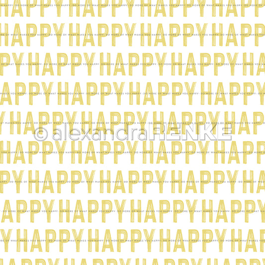 Designpapier 'Happy Typo Streifen'