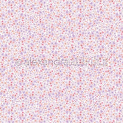 Pastellfarbenes Blumenmuster von Alexandra Renke mit feinen rosa, lila und orangefarbenen Blüten auf hellem Hintergrund - ideal für Designpapier oder kreative Papierprojekte.