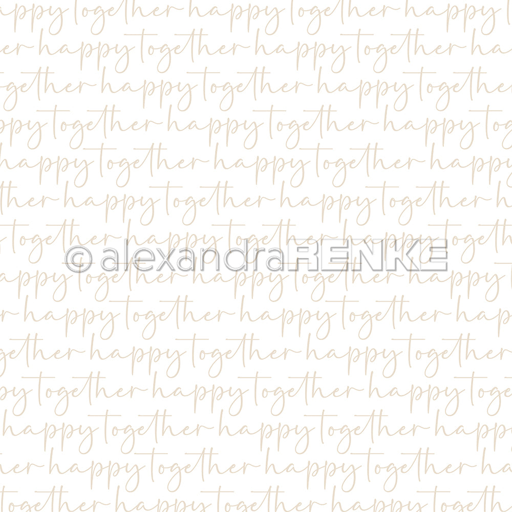 Designpapier 'Typo Streifen happy together Beige'