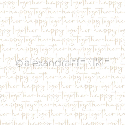 Designpapier 'Typo Streifen happy together Beige'