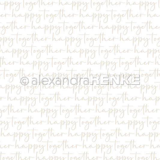 Designpapier 'Typo Streifen happy together Beige'