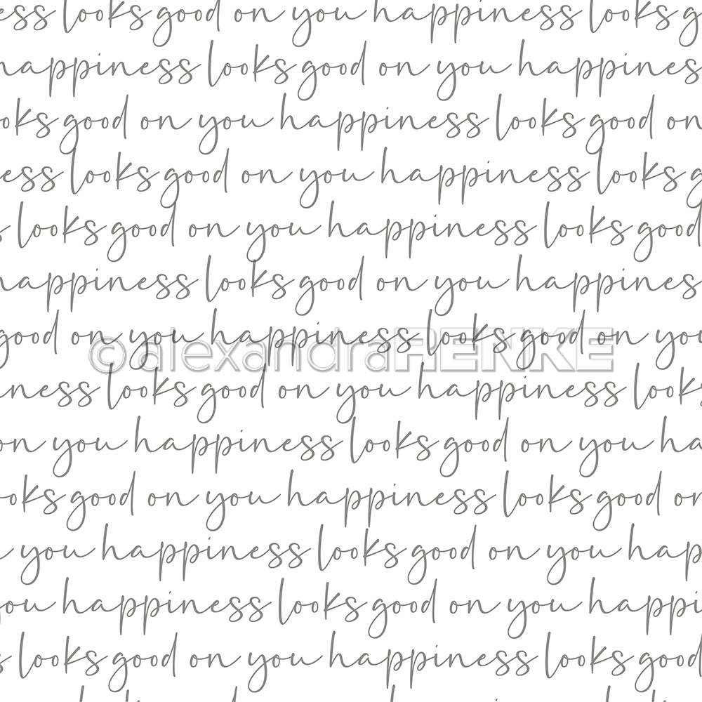 Designpapier 'Typo Streifen happiness looks good Diamantgrau'