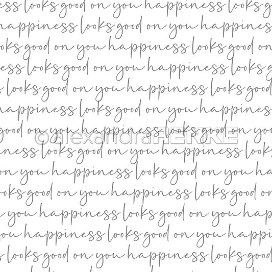 Designpapier 'Typo Streifen happiness looks good Diamantgrau'