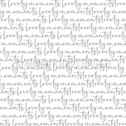 Handschriftliche Schrift mit "lovely moments" in Grau auf Weiß, nahtloses Muster von Alexandra Renke - ideal für Karten, Designpapier und kreative Papierprojekte.