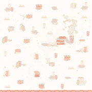 Die Mustertapete von Alexandra Renke zeigt verstreute Bücher - geöffnet und gestapelt - in sanften Pastelltönen mit floralen Akzenten auf hellem Hintergrund, perfekt für Papierprojekte oder zur Kombination mit Ihrem Lieblingsdesignpapier.