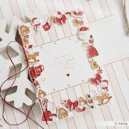 Designpapier 'Süße Weihnachten Streifen Rot'