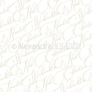 Elegantes nahtloses Muster mit "Noel", "Weihnachten" und "Christmas" in goldener Schrift auf Weiß von Alexandra Renke - ideales Designpapier für Grußkarten oder festliche Papierprojekte.