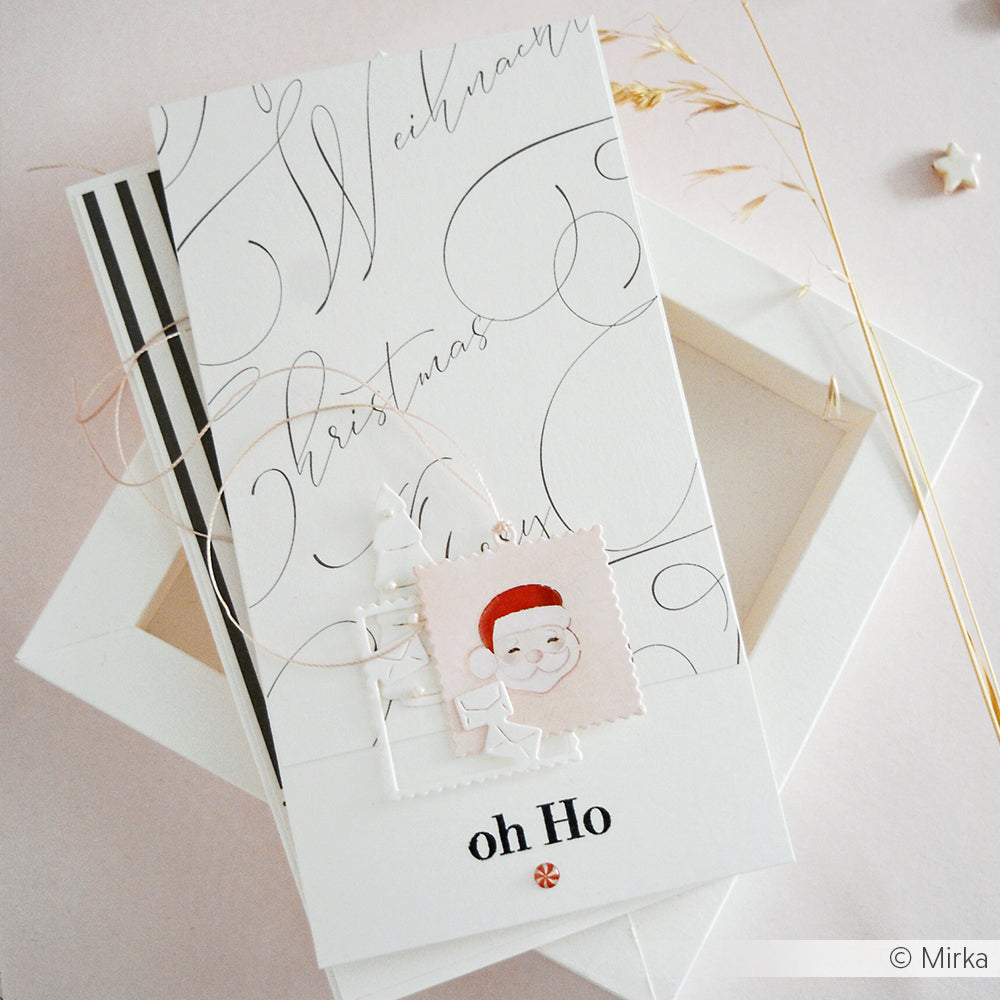 Designpapier 'Typo Weihnachten International Grau'