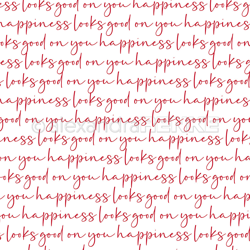 Designpapier 'Typo Streifen happiness looks good Rot'