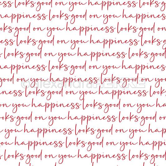 Designpapier 'Typo Streifen happiness looks good Rot'