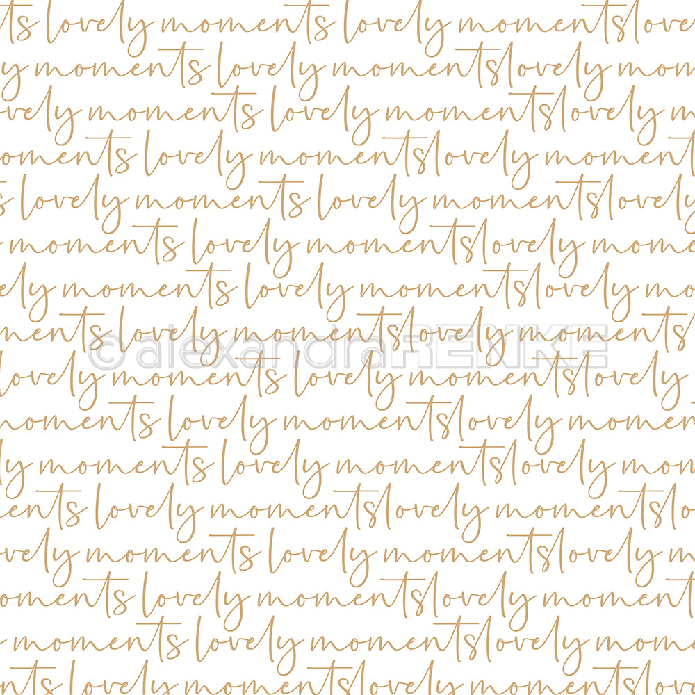 Designpapier 'Typo Streifen lovely moments gold'