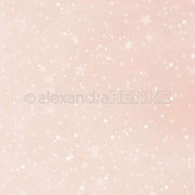 Zartrosa Hintergrund mit verstreuten weißen Sternen, Glitzern und einem verträumten Schimmer - perfekt als Alexandra Renke Designpapier für Papierprojekte oder Aquarell Sternenhimmel Themen.