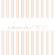 Vertikale zartrosa Streifen auf Weiß mit einer breiten leeren Banderole mit Streifen Rosa in der Mitte - perfektes Designpapier von Alexandra Renke für kreative Papierprojekte.
