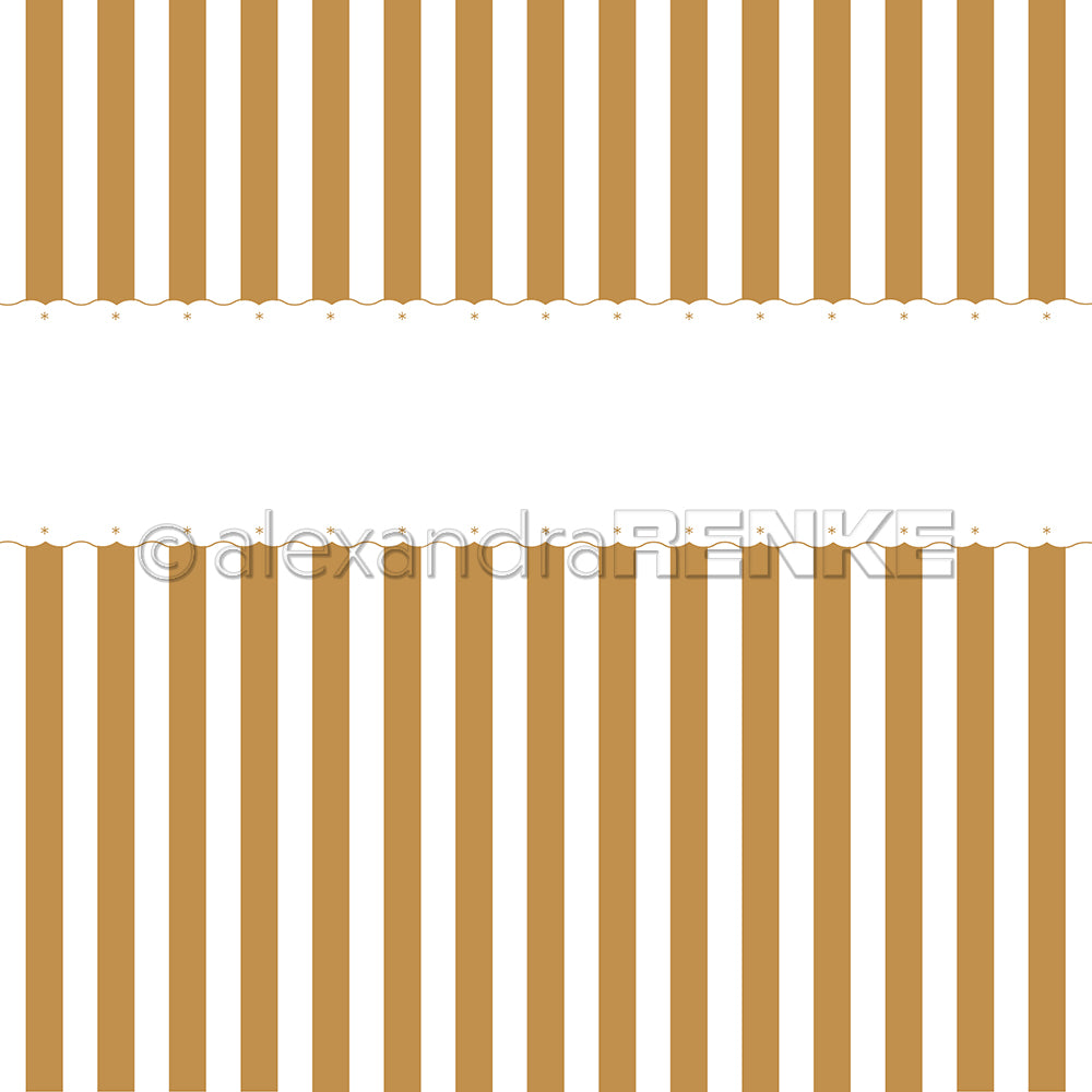 Braune und weiße Längsstreifen mit einem weißen Querstreifen in der Mitte von Alexandra Renke - perfekt für Papierprojekte oder als stilvolles Designpapier.