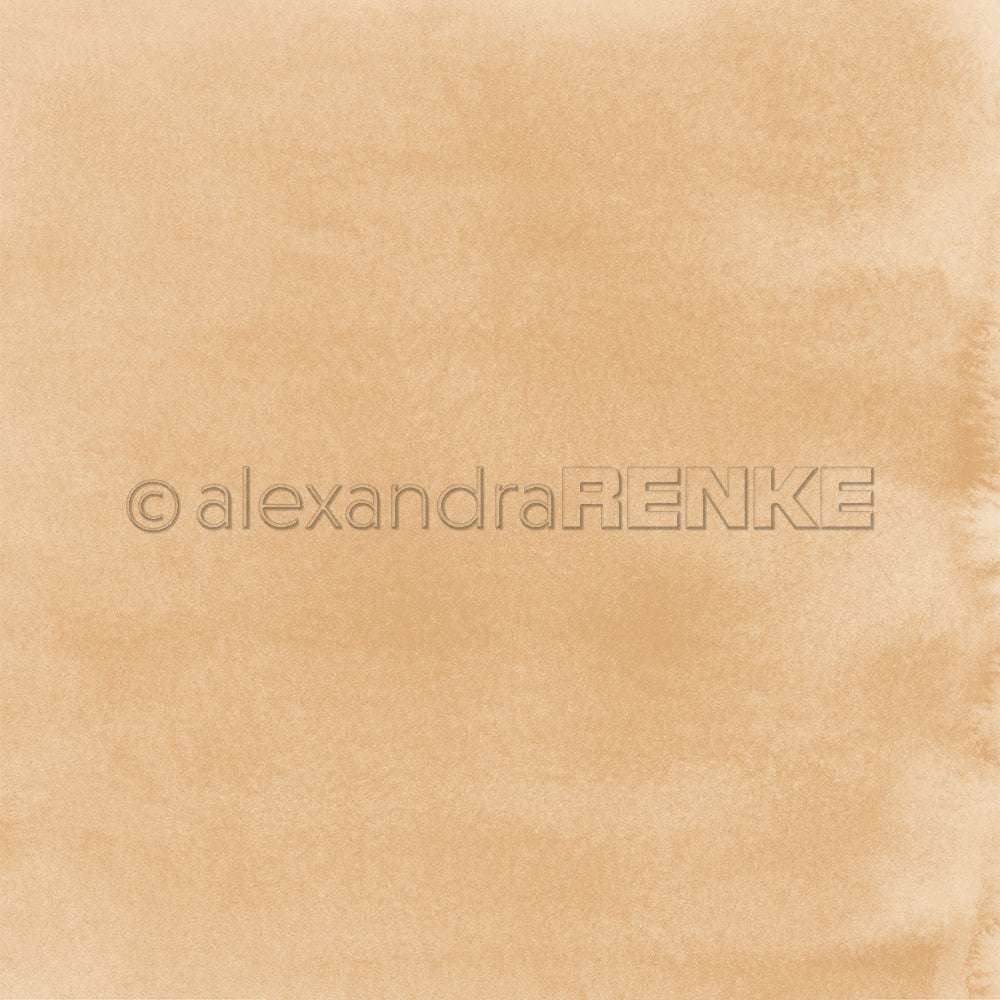 Hellbraune Aquarelltextur mit weichen Schattierungen, ideal für Buchbinderei und Papierhandwerk. Mit einem Wasserzeichen von Alexandra Renke - perfekt für Ihr nächstes einzigartiges Designerpapierprojekt.