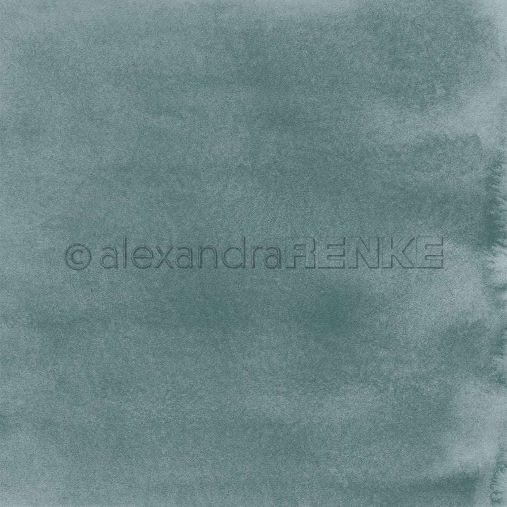 Petrolfarbene Aquarell-Textur mit dezentem Farbverlauf und weichen, ungleichmäßigen Kanten von Alexandra Renke - ideal für Grußkarten oder als elegantes Designpapier in Buchbinderei-Projekten.