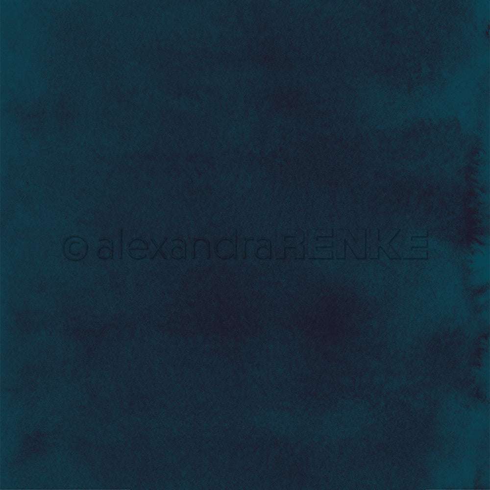 Dunkelblauer strukturierter Hintergrund mit dezenten aquarellartigen Schattierungen und Überblendungen - ideal als elegantes Designpapier für kreative Buchbinderei oder Papierprojekte von Alexandra Renke.