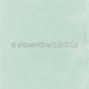 Hellmintgrüner, strukturierter Hintergrund mit Wasserzeichen von Alexandra Renke - perfekt für Papierbasteleien, Buchbinderei oder als hochwertiges Designerpapier.
