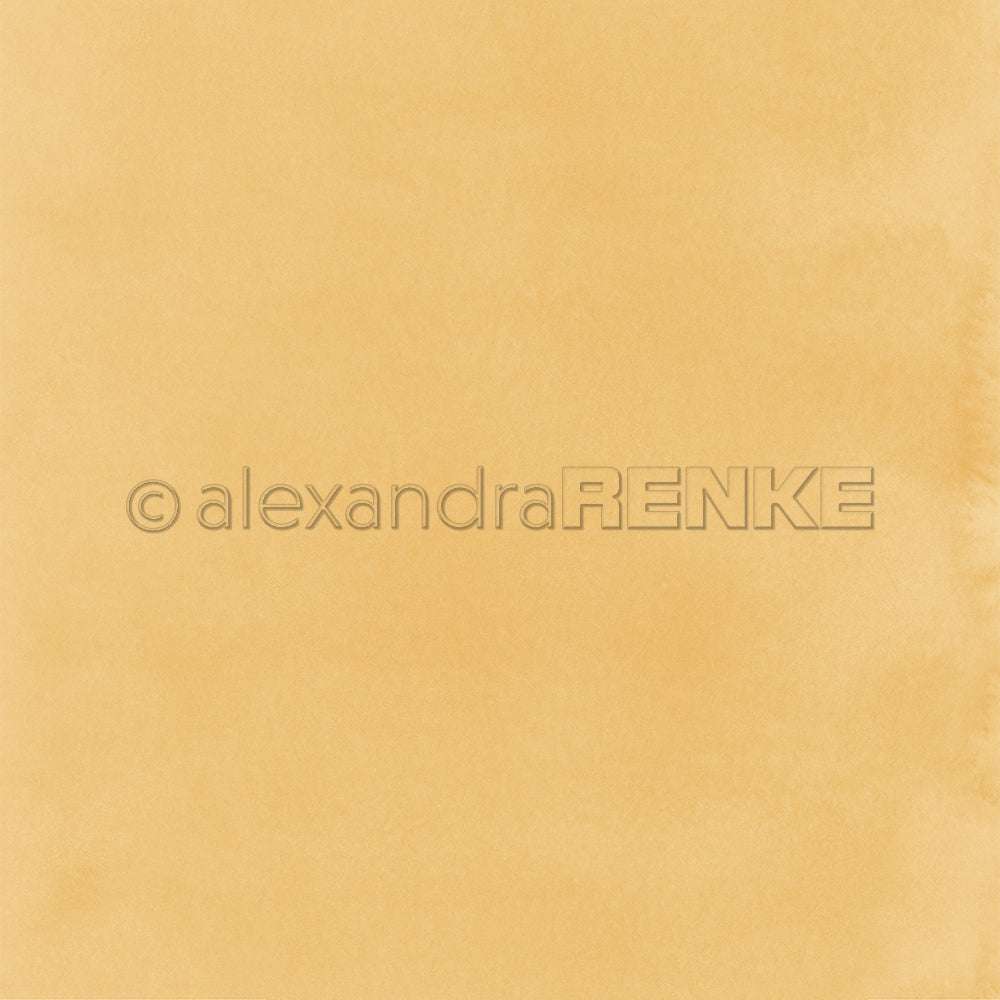 Hellgelbes strukturiertes Designpapier von Alexandra Renke mit dezentem Farbverlauf und zentralem Wasserzeichen - ideal für Papierprojekte wie Mimi Karamellbeige.