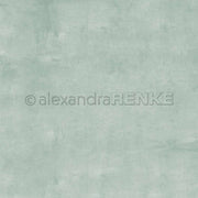 Heller mintgrüner Aquarellhintergrund mit dem Schriftzug "Alexandra Renke" in der Mitte - ideal für kreative Papierprojekte und Designpapier.